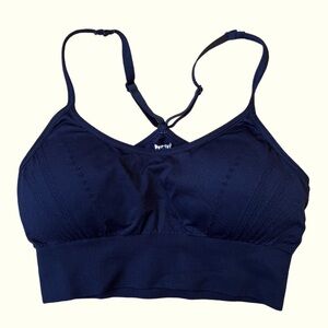 Pro-Fit Seamless Removable Pads Adjustable Sports Bra in Black Size Small